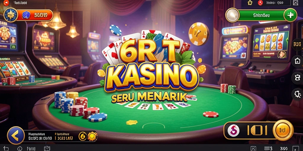 Screenshot gameplay 6RT menampilkan suasana kasino yang mendebarkan.