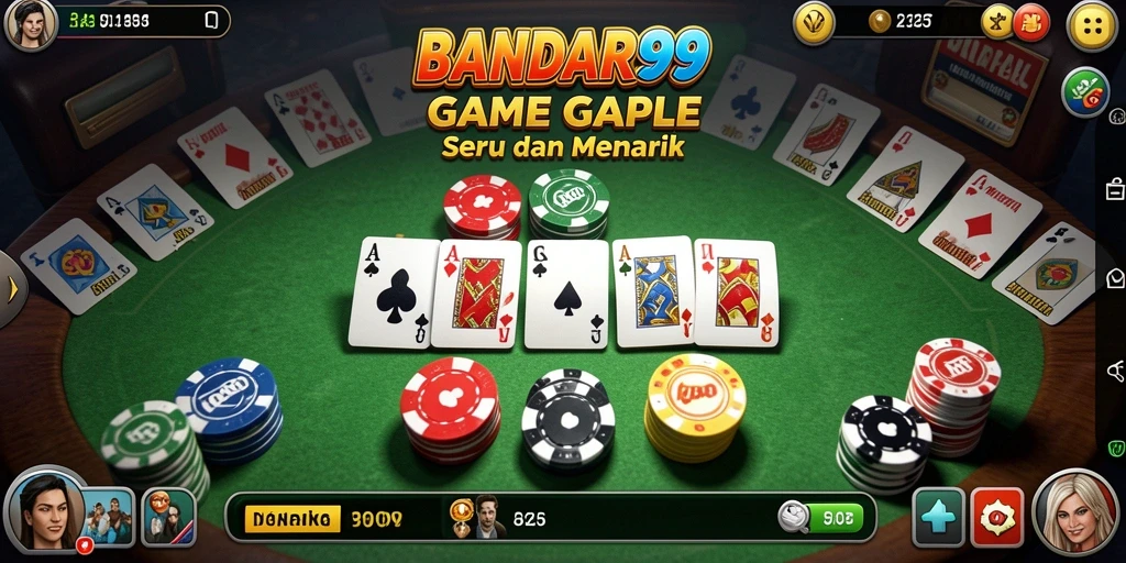 Tampilan gameplay seru dari BANDAR99 saat bermain Gaple.