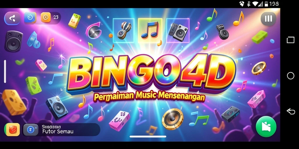 Tampilan menarik dari gameplay BINGO4D dengan berbagai lagu.