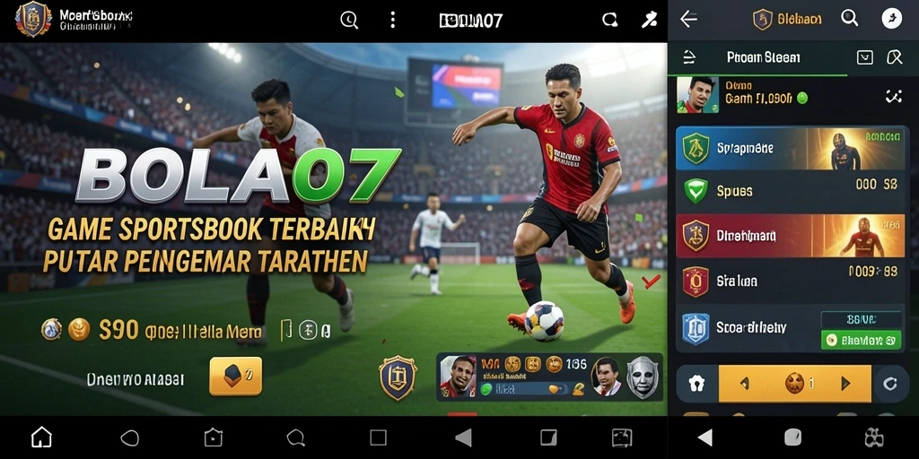 Screenshot BOLA07 menunjukkan antarmuka taruhan yang menarik dan interaktif.