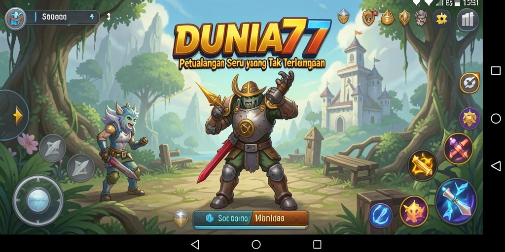 Tampilan gameplay DUNIA77 yang menakjubkan dan seru.