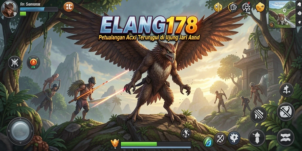 Screenshot utama ELANG178 menampilkan aksi mendebarkan yang penuh tantangan.