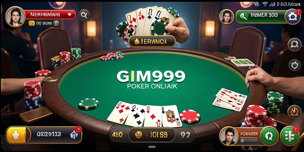 Screenshot gameplay GIM999 yang menarik dengan tampilan meja Poker.
