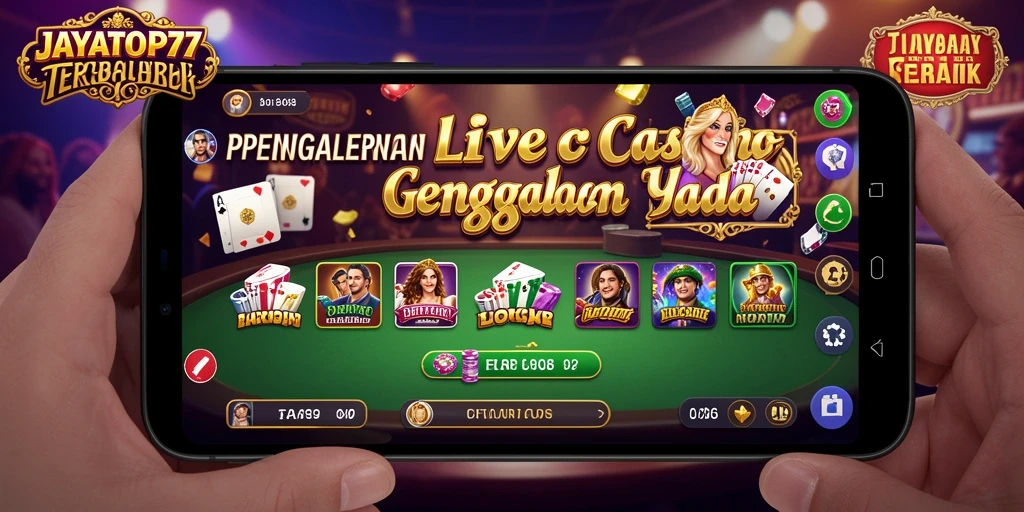 Screenshot JAYATOP77 menampilkan dealer profesional dan gameplay Live Casino yang menarik.