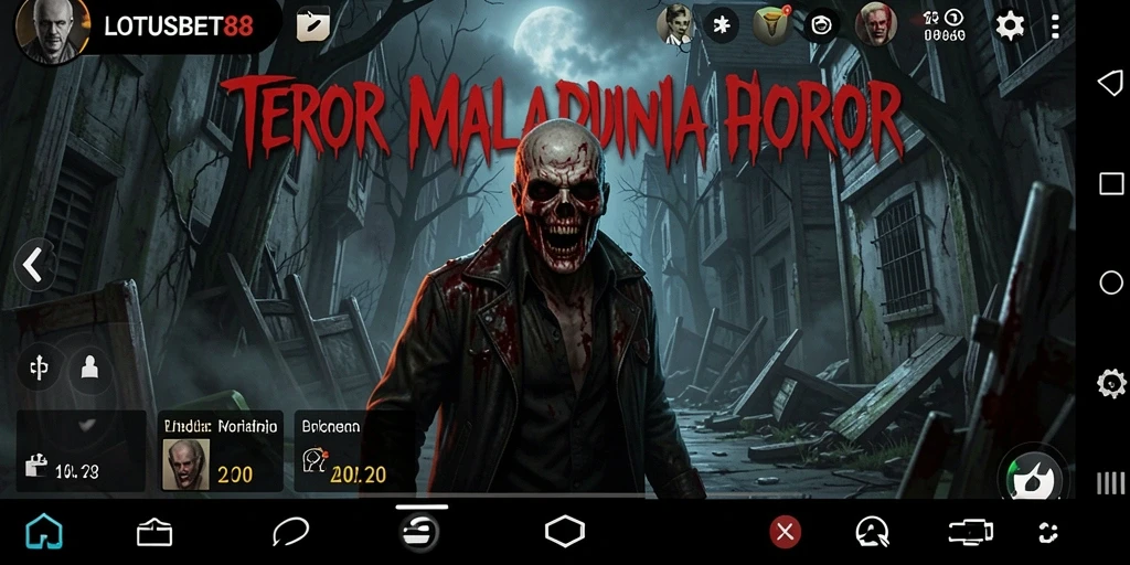 Tangkapan layar game LOTUSBET88 menampilkan ketegangan dan elemen horor.