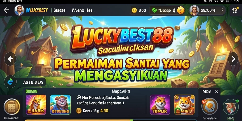 Tampilan gameplay LUCKYBEST88 yang penuh warna dan menyenangkan.