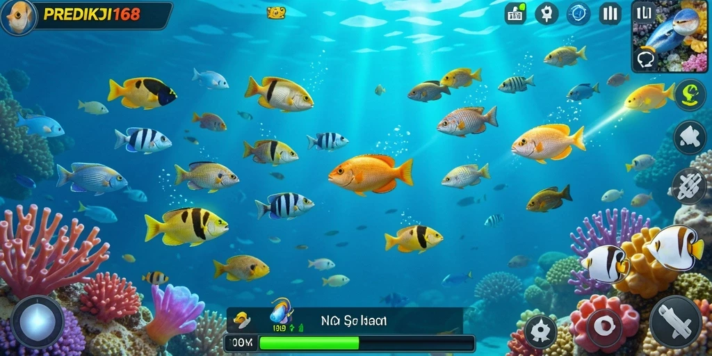Tangkapan layar gameplay menampilkan aksi seru Tembak Ikan.